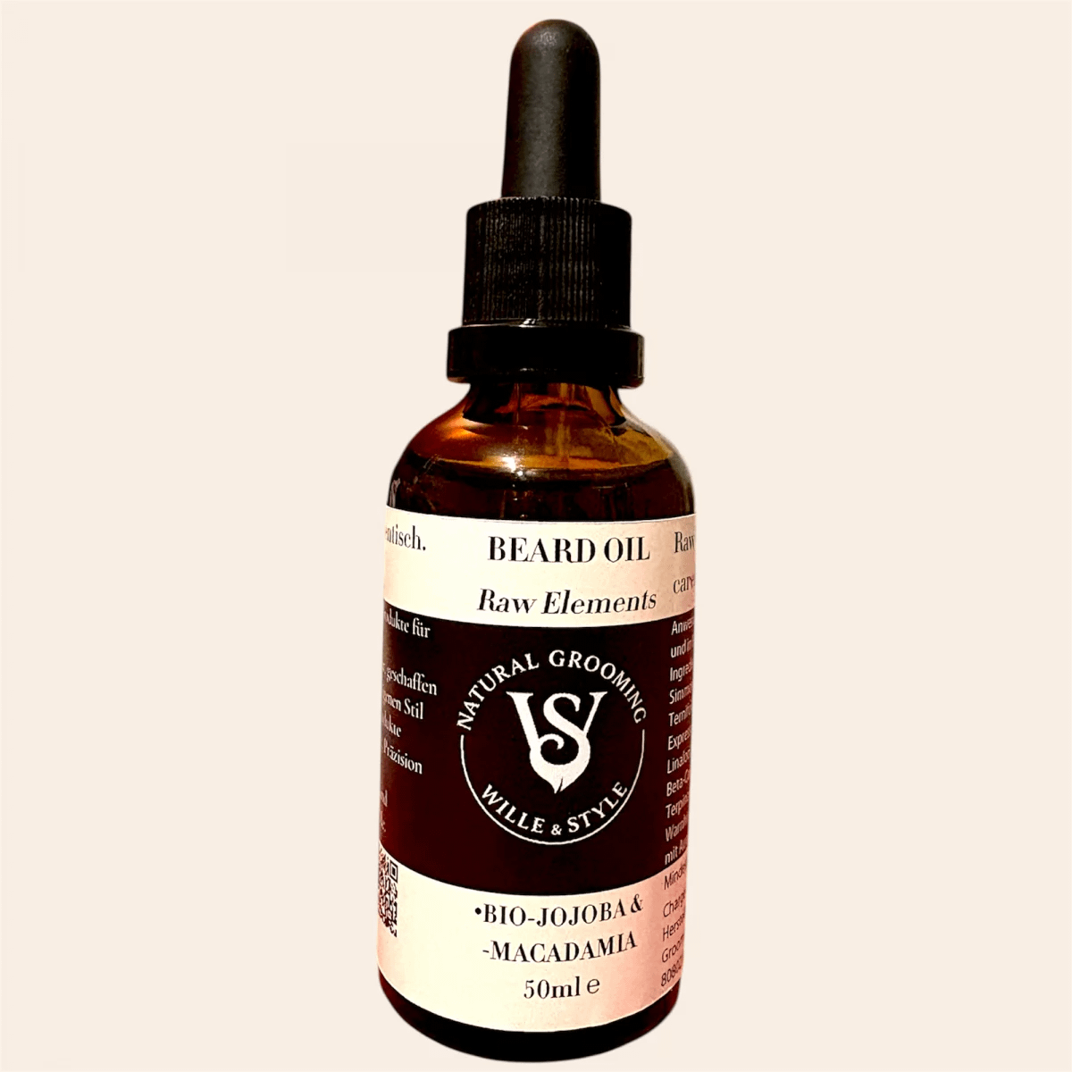 Bartöl mit Jojoba und Macadamia- natürliche Bartpflege von Wille & Style