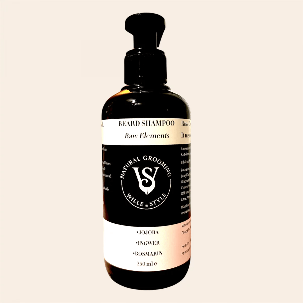 Bartshampoo mit Jojoba und Rosmarin - natürliche Bartpflegprodukte von Wille & Style