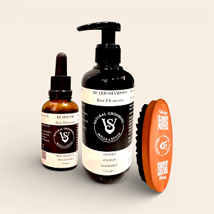 Bartpflegeset dreiteilig -Shampoo + Öl + Bürste von Wille & Style