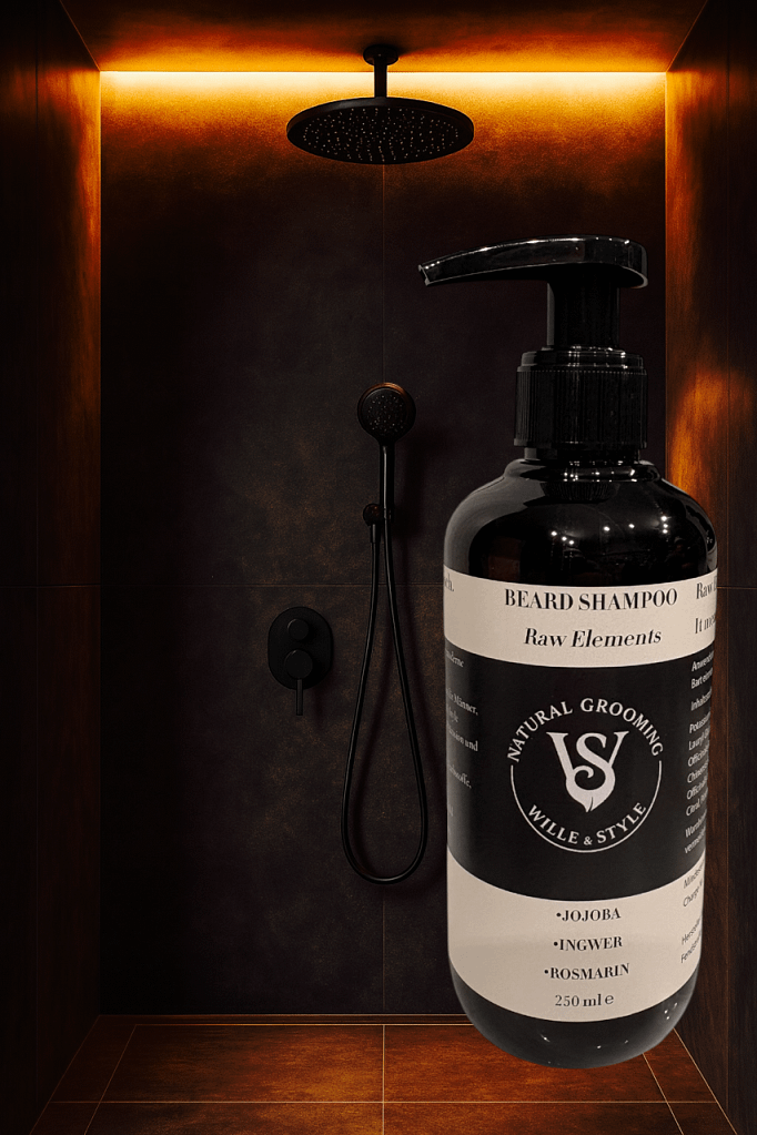Bartshampoo von Wille & Style in der Dusche- tägliches reinigen.