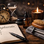 Neujahrsvorsätze umsetzen: So werden gute Vorsätze zu festen Routinen 2 Minimalistische Männerpflege als Symbol für Neujahrsroutinen und bewusste Selbstpflege.