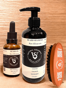 Bartpflegeset, 3-teilig, Premiumpflege: ÖL + Shampoo + Bürste 11 Bartpflegeset dreiteilig -Shampoo + Öl + Bürste von Wille & Style