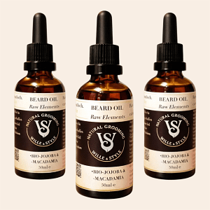 Bartöl für Männer in Glasflasche mit Pipette