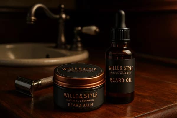 Home 2 Bartöl und Pomade mit Jojoba und Macadamia- natürliche Bartpflege von Wille & Style